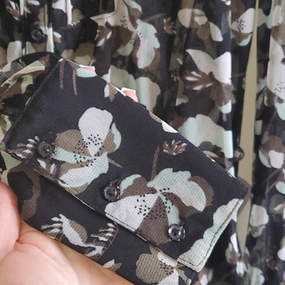 Mexx Sheer Floral Long Sleeve Blouse XL - Picture 3 of 4